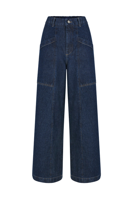 Calça Pantalona Jeans