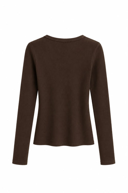 Blusa San Diego Manga Longa Marrom
